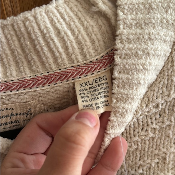 Weatherproof Cream Chunky Knit Crew Neck Sweater - Picture 3 of 3